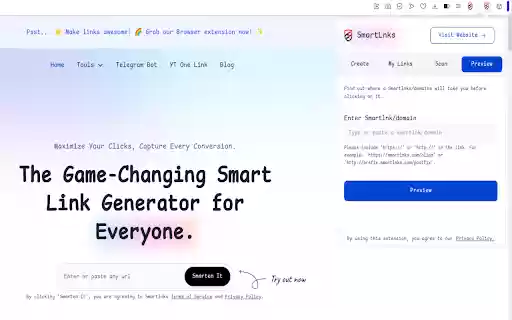 SmartLnks | SmartLink Generator  App Opener  from Chrome web store to be run with OffiDocs Chromium online
