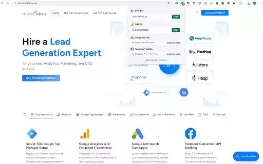 SmartMetrics Pixel Tracker  from Chrome web store to be run with OffiDocs Chromium online