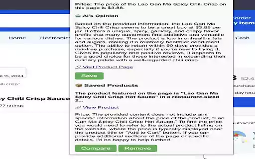 Smart Product Comparator  from Chrome web store to be run with OffiDocs Chromium online