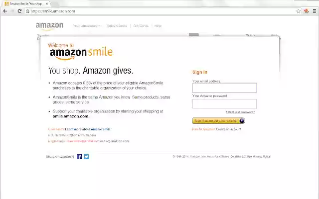 Smile (extension for Amazon.com)  from Chrome web store to be run with OffiDocs Chromium online