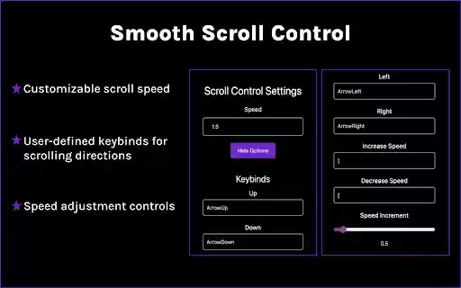 Smooth Scroll Control  from Chrome web store to be run with OffiDocs Chromium online