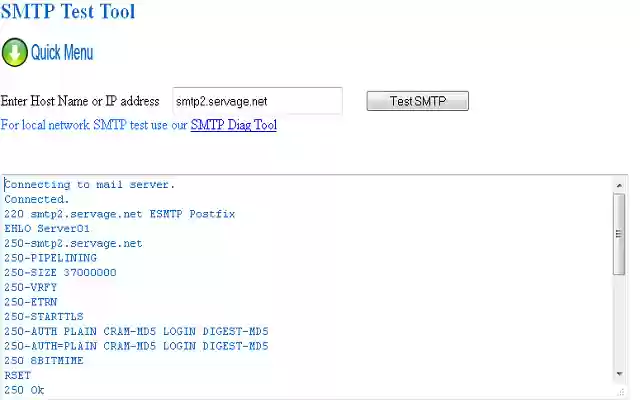 SMTP Tool  from Chrome web store to be run with OffiDocs Chromium online