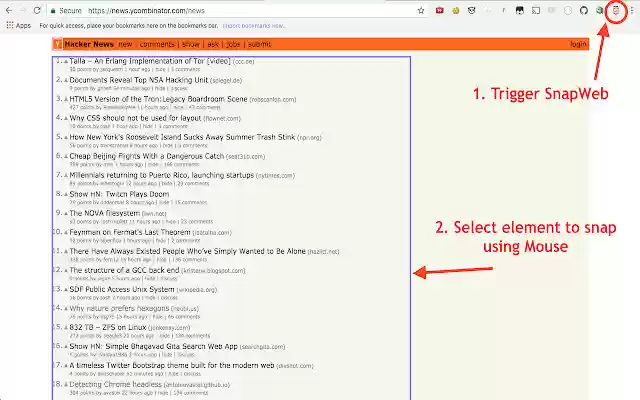 SnapWeb  from Chrome web store to be run with OffiDocs Chromium online