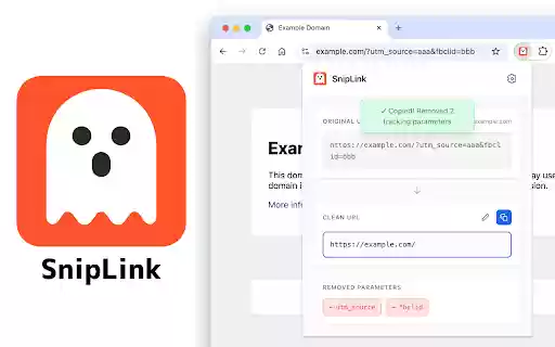 SnipLink Clean URL Copier  from Chrome web store to be run with OffiDocs Chromium online
