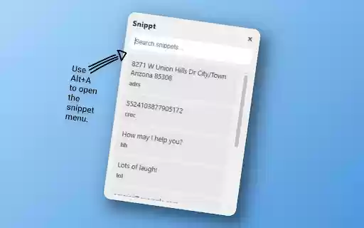 Snippt a better text expander  from Chrome web store to be run with OffiDocs Chromium online