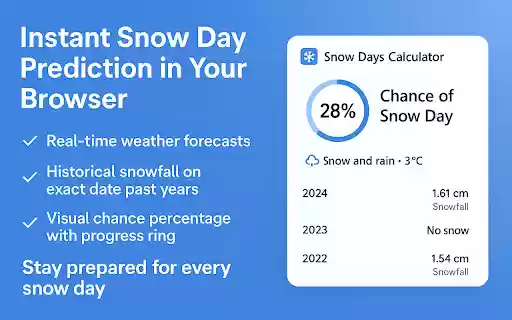 Snow Days Calculator  from Chrome web store to be run with OffiDocs Chromium online