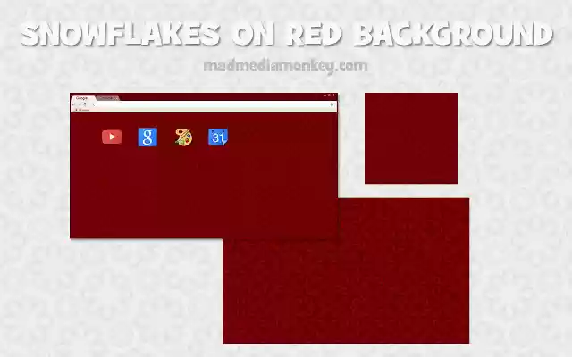 Snowflakes on Red Background  from Chrome web store to be run with OffiDocs Chromium online