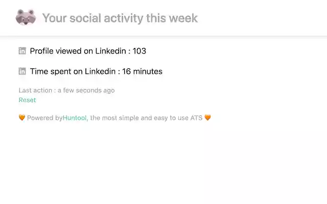 Social Analytics by Huntool  from Chrome web store to be run with OffiDocs Chromium online