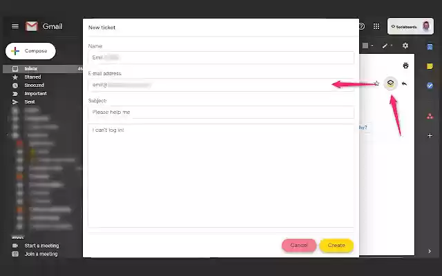 Socialboards: Integration with Gmail  from Chrome web store to be run with OffiDocs Chromium online