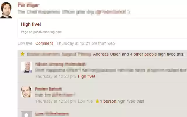 Socialcast high five!  from Chrome web store to be run with OffiDocs Chromium online