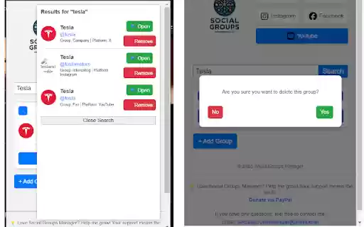 Social Groups Manager  from Chrome web store to be run with OffiDocs Chromium online