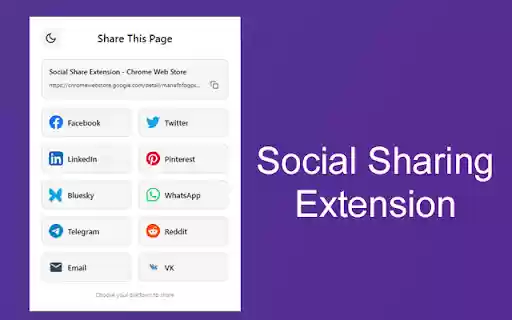 Social Share Extension  from Chrome web store to be run with OffiDocs Chromium online