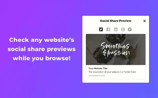 Social Share Preview from Chrome web store to be run with OffiDocs Chromium online Social Share Preview from Chrome web store to be run with OffiDocs Chromium online