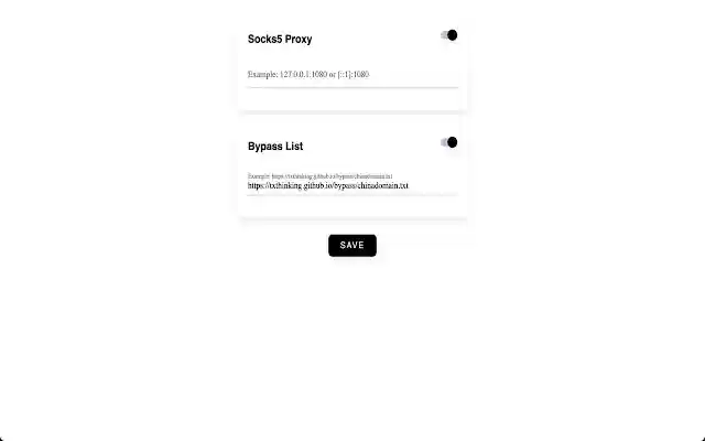 Socks5 Configurator  from Chrome web store to be run with OffiDocs Chromium online