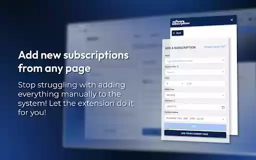 Software Subscriptions Extension from Chrome web store to be run with OffiDocs Chromium online Software Subscriptions Extension from Chrome web store to be run with OffiDocs Chromium online