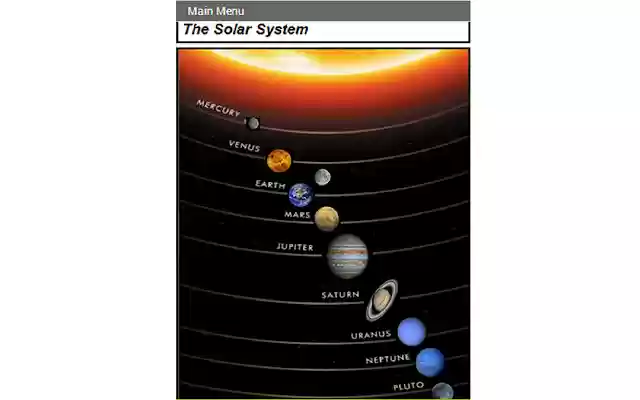 Solar System App  from Chrome web store to be run with OffiDocs Chromium online