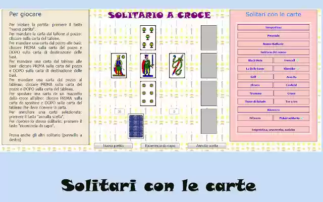 Solitari e giochi di carte from Chrome web store to be run with OffiDocs Chromium online Solitari e giochi di carte from Chrome web store to be run with OffiDocs Chromium online