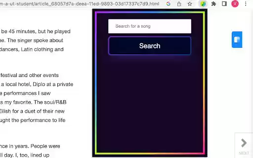 Song Searcher  from Chrome web store to be run with OffiDocs Chromium online