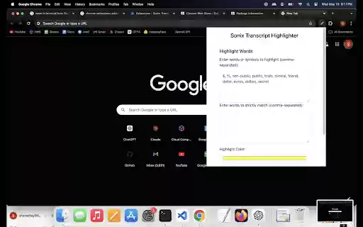 Sonix Transcript Highlighter  from Chrome web store to be run with OffiDocs Chromium online