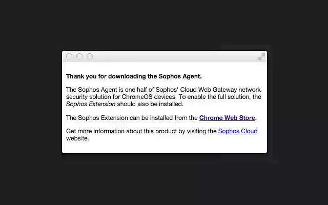 Sophos Agent  from Chrome web store to be run with OffiDocs Chromium online