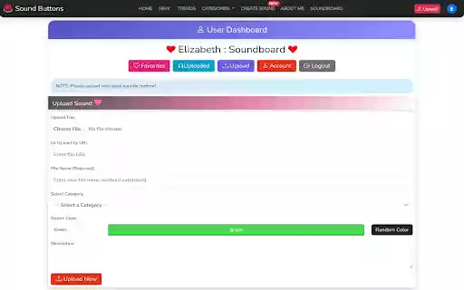Sound Buttons Now  from Chrome web store to be run with OffiDocs Chromium online