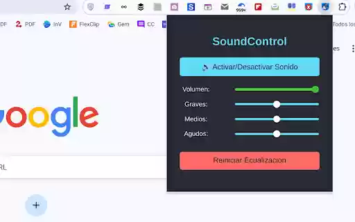 Sound Control  from Chrome web store to be run with OffiDocs Chromium online