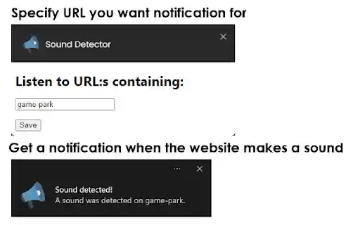 Sound Detector  from Chrome web store to be run with OffiDocs Chromium online