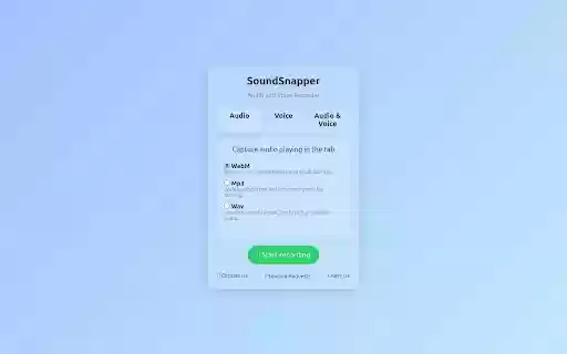 Sound Snapper  from Chrome web store to be run with OffiDocs Chromium online