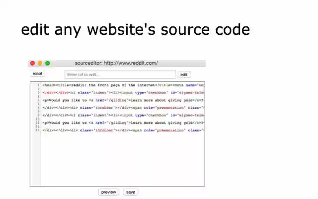 sourceditor  from Chrome web store to be run with OffiDocs Chromium online