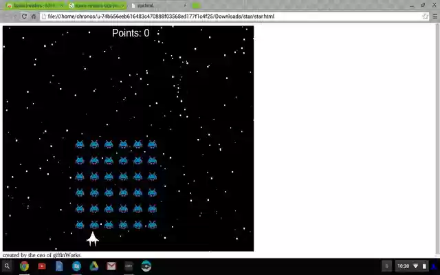 Space Invaders  from Chrome web store to be run with OffiDocs Chromium online