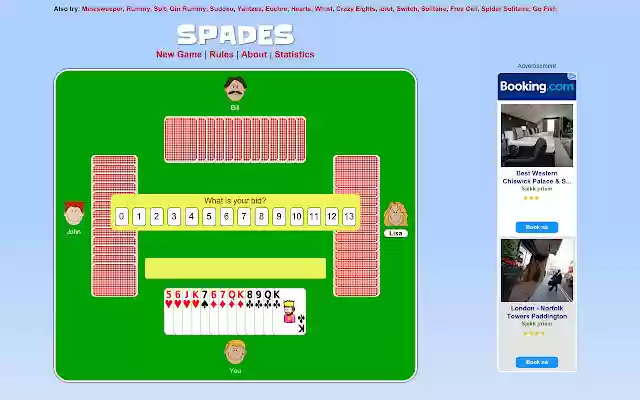 Spades Card Game  from Chrome web store to be run with OffiDocs Chromium online