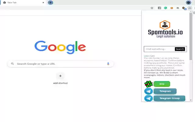 Spamtools.io  from Chrome web store to be run with OffiDocs Chromium online