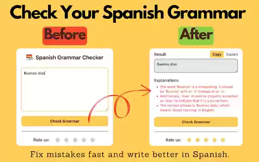 Spanish Grammar Checker  from Chrome web store to be run with OffiDocs Chromium online
