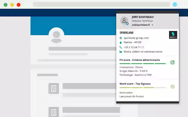 Sparklane: B2B accounts and contacts details  from Chrome web store to be run with OffiDocs Chromium online