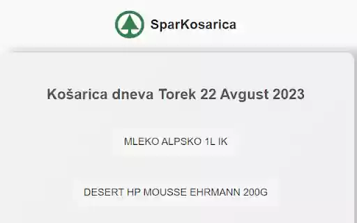 SparKošarica from Chrome web store to be run with OffiDocs Chromium online SparKošarica from Chrome web store to be run with OffiDocs Chromium online