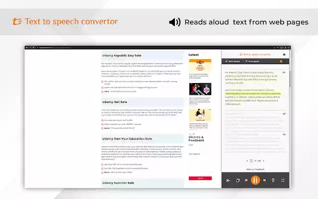 Speech my text  from Chrome web store to be run with OffiDocs Chromium online