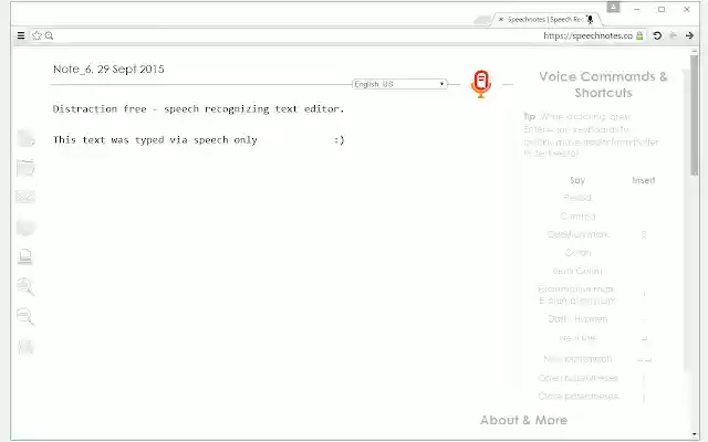 Speechnotes Speech To Text Notepad  from Chrome web store to be run with OffiDocs Chromium online