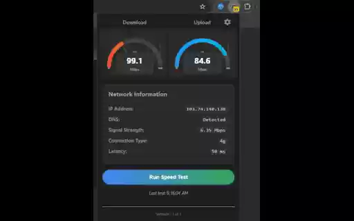 Speed Tester  from Chrome web store to be run with OffiDocs Chromium online