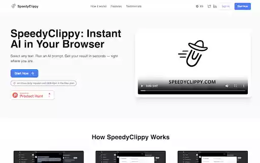 SpeedyClippy  from Chrome web store to be run with OffiDocs Chromium online