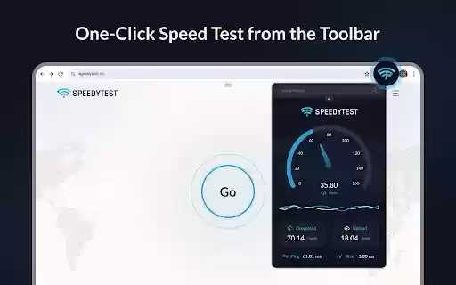SpeedyTest  from Chrome web store to be run with OffiDocs Chromium online