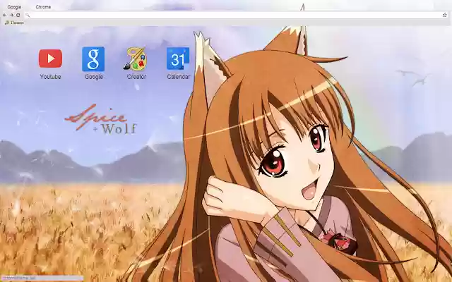 Spice and Wolf Holo theme 1680X1050  from Chrome web store to be run with OffiDocs Chromium online