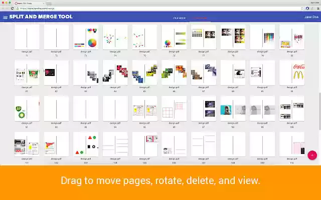 Split and Merge by Kami  from Chrome web store to be run with OffiDocs Chromium online