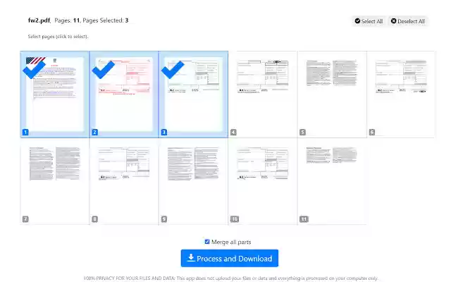 Split PDF (by PDFLite.co)  from Chrome web store to be run with OffiDocs Chromium online