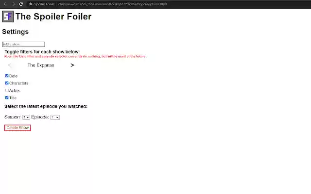 Spoiler Foiler  from Chrome web store to be run with OffiDocs Chromium online