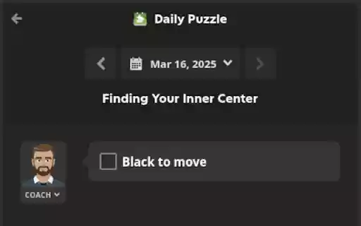 Spoiler Free Daily Chess Puzzle  from Chrome web store to be run with OffiDocs Chromium online