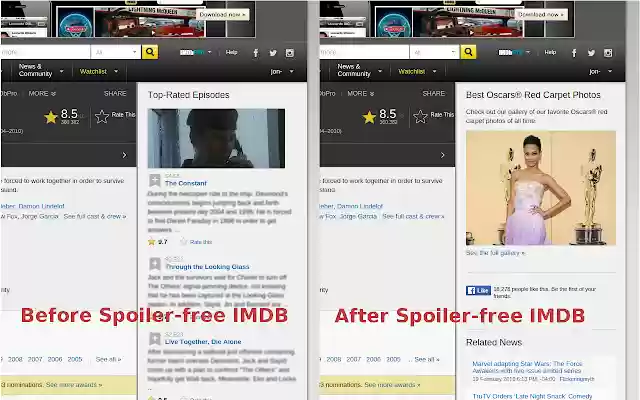 Spoiler free IMDb from Chrome web store to be run with OffiDocs Chromium online Spoiler free IMDb from Chrome web store to be run with OffiDocs Chromium online
