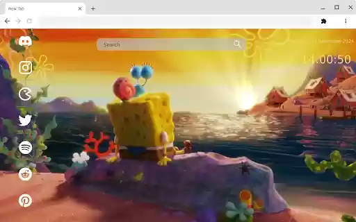 SpongeBob and Gary Sunset Live Wallpaper  from Chrome web store to be run with OffiDocs Chromium online