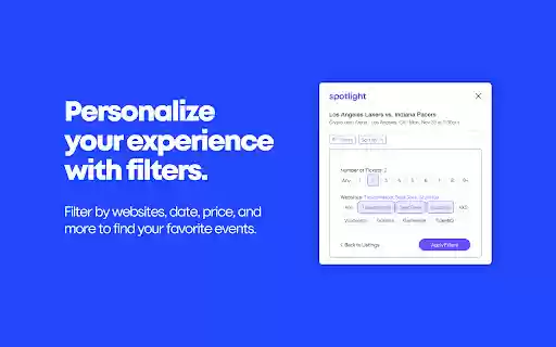 Spotlight: Ticket Price Comparison  from Chrome web store to be run with OffiDocs Chromium online