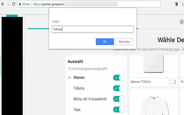 Spreadshirt Color Changer  from Chrome web store to be run with OffiDocs Chromium online