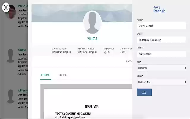 SpringRecruit from Chrome web store to be run with OffiDocs Chromium online SpringRecruit from Chrome web store to be run with OffiDocs Chromium online